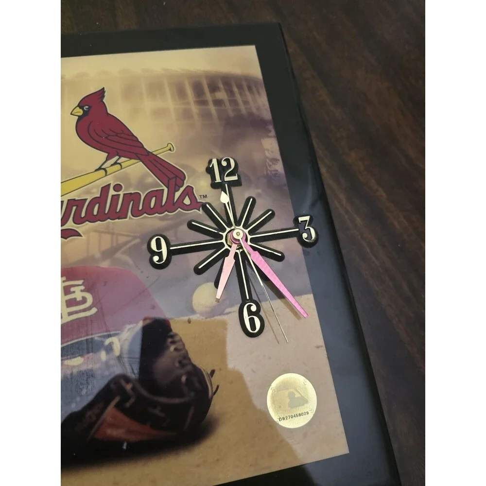 Vintage St. Louis Cardinals Plaque Wall Clock MLB Baseball Fan Cave Decor Retro